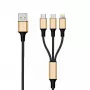 USB kabelis 2GO 797152 3m USB B USB C/Micro-USB B/Lightning Melns Zelts