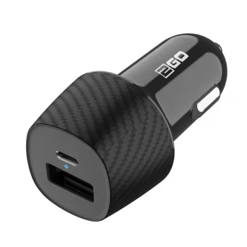 2GO 797272 Universāls melns auto lādētājs ātrai uzlādei
