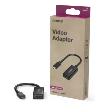 Video adapteris HAMA USB-C uz HDMI Ultra‑HD 4K (00300087) — pasīvs savienojums video/audio