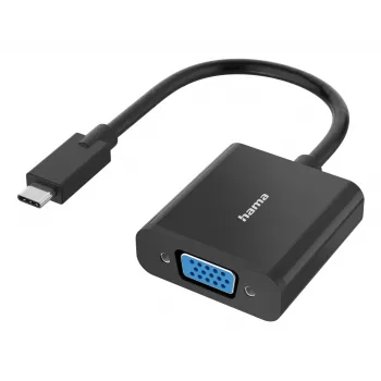 Hama 00300088 video kabeļa adapteris USB-C uz VGA (D-Sub) Melns
