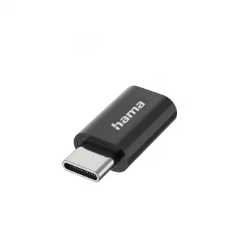 Hama 00300095 Mikro-USB B Adapter USB Type-C Vīriešu Melns