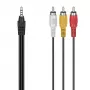 Hama 00305016 audio kabelis 1,5 m 3,5 mm 3 x RCA melns