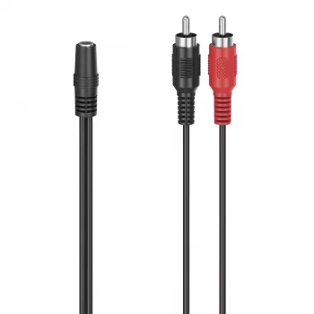 Audio kabelis Hama 00305040 3,5 mm sievišķais uz 2 x RCA vīrišķais Melns