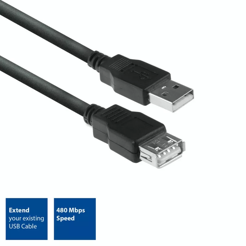 ACT USB 2.0 pagarinātājkabelis A vīrišķais - A sievišķais 3 metri