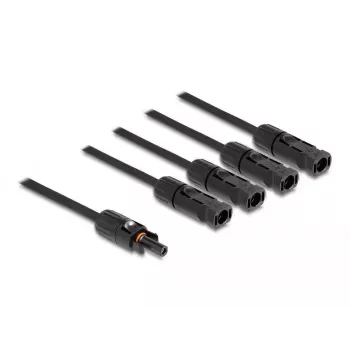 Sadalītāja kabelis DeLOCK DL4 Solar Splitter Cable 1 x sievišķā uz 4 x vīrišķo 50 cm melns