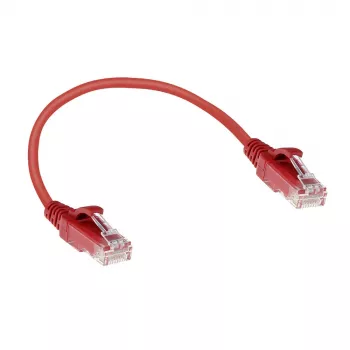 ACT Red 0,15 m LSZH U/UTP CAT6 datacentra plānā savienojuma kabeļa bezķēdes ar RJ45 savienotājiem