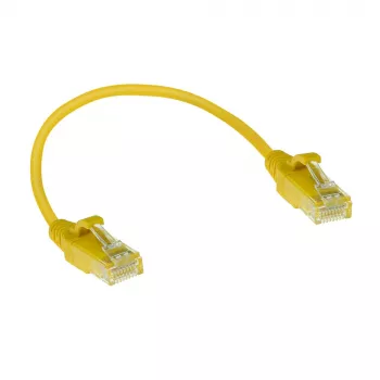 ACT Yellow 0.15 m LSZH U/UTP CAT6 datacentra tievā plākstera kabelis ar aizsargātiem RJ45 savienotājiem