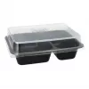Vienreizējās lietošanas pārtikas uzglabāšanas trauks Papstar 96553, polipropilēns, melns, 227x178x45mm