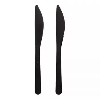 Vienreizējā dakša Papstar 96436, polistirols, melna, 50 gab., 185 mm
