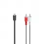 Hama 00200730 audio kabelis 1,5 m RCA USB melns