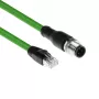 ACT Industrial sensora kabelis 3.00 m, M12D 4-pin tēviņš taisnleņķa uz RJ45 tēviņš, Superflex Xtreme TPE, ekranēts