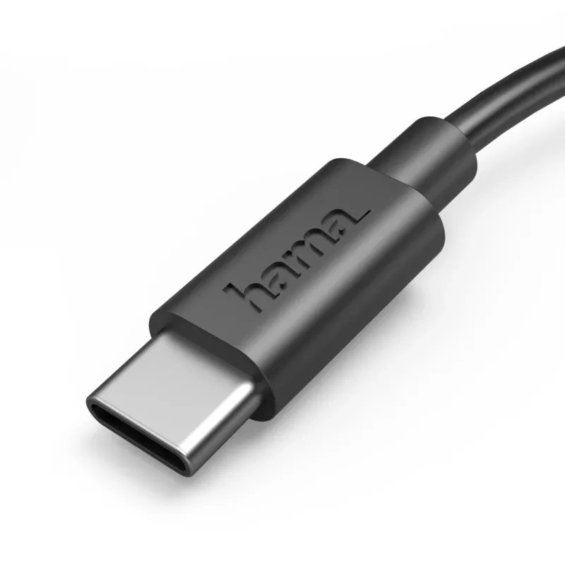 Hama 00201705 USB kabelis USB 2.0 0.5 m USB A USB C Melns