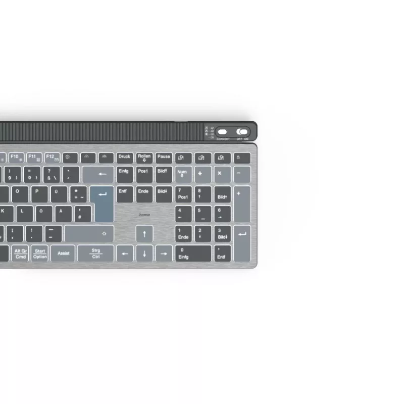 Hama WK-750 bezvadu tastatūra Home/Office Bluetooth QWERTZ vācu izkārtojums Antracīta, Melna, Zila