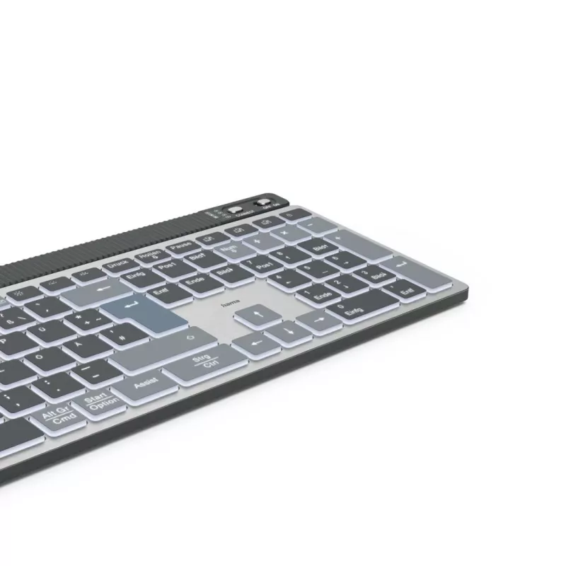 Hama WK-750 bezvadu tastatūra Home/Office Bluetooth QWERTZ vācu izkārtojums Antracīta, Melna, Zila
