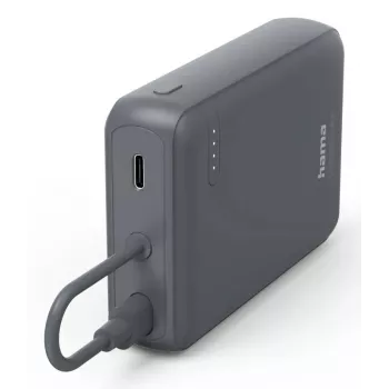 Hama “Travel” ārējais akumulators ar kabeli, 10000mAh, 2 USB-C izejas, antracīts