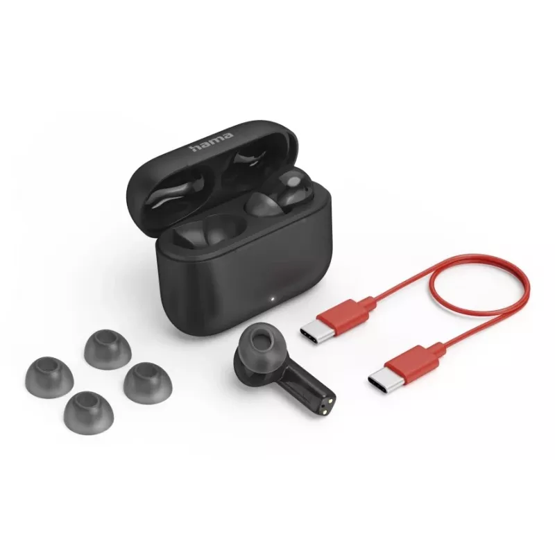Hama Passion Clear II TWS austiņas, aktīvā trokšņu slāpēšana, Bluetooth, melnas