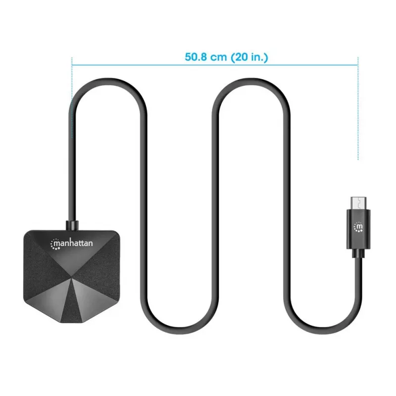 Manhattan USB-C & USB-A kombinētais centrmezgls, 4 porti (2x USB-A, 2x USB-C), 5 Gbps, leņķveida forma, barošana caur USB