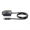 Manhattan USB-C & USB-A kombinētais centrmezgls, 4 porti (2x USB-A, 2x USB-C), 5 Gbps, leņķveida forma, barošana caur USB