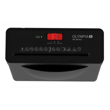 Papīra smalcinātājs Olympia PS 36 Pro — Strīpu griešana, 8 L grozs, 72 dB, Melns