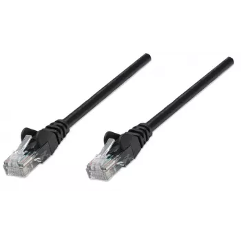 Intellinet tīkla vads, Cat5e, 7,5m, Melns, CCA, U/UTP, PVC, RJ45, apzeltīti kontakti, aizsargvāciņš, mūža garantija