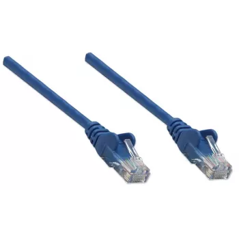 Intellinet tīkla vads, Cat6, 3m, Zils, CCA, U/UTP, PVC, RJ45, zeltīti kontakti, aizsargapvalks, ar izciļņaizsardzību, mūža garantija