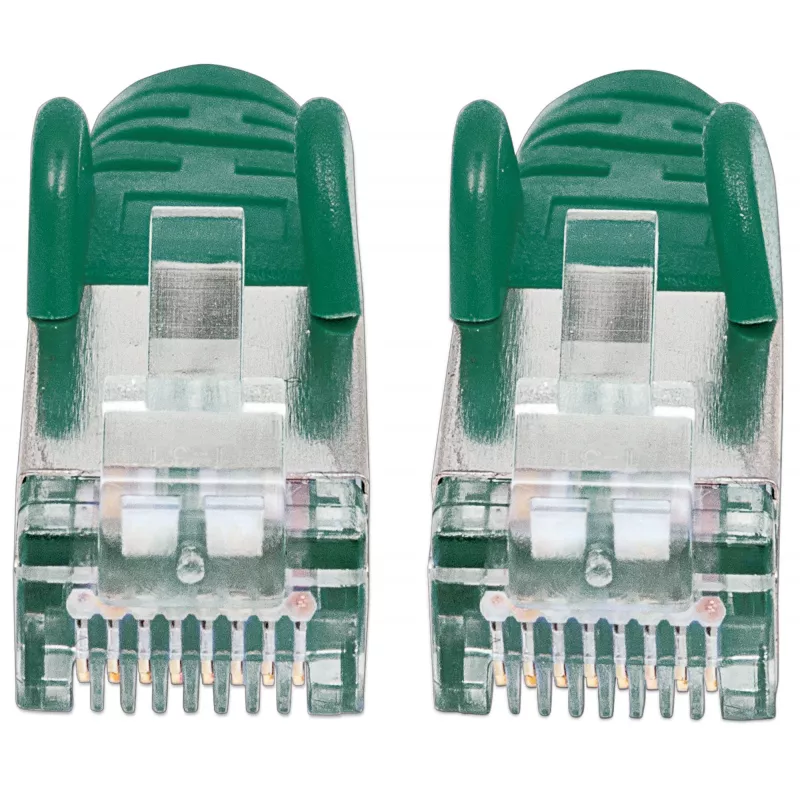 Intellinet tīkla savienotājkabelis Cat5e, 3m, Zaļš, CCA, SF/UTP, PVC, RJ45, zeltīti kontakti, bez aizķeršanās, ar aizsargvāciņu, mūža garantija
