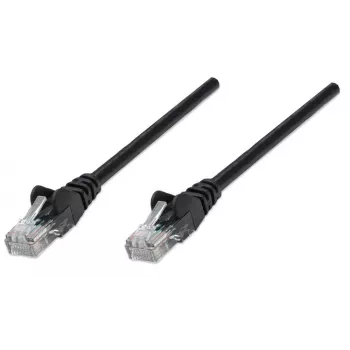 Intellinet tīkla vads, Cat5e, 5m, Melns, CCA, U/UTP, PVC, RJ45, zeltīti kontakti, Snagless, Booted, Mūža garantija