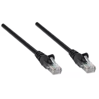 Intellinet tīkla vads, Cat5e, 5m, Melns, CCA, U/UTP, PVC, RJ45, zeltīti kontakti, Snagless, Booted, Mūža garantija