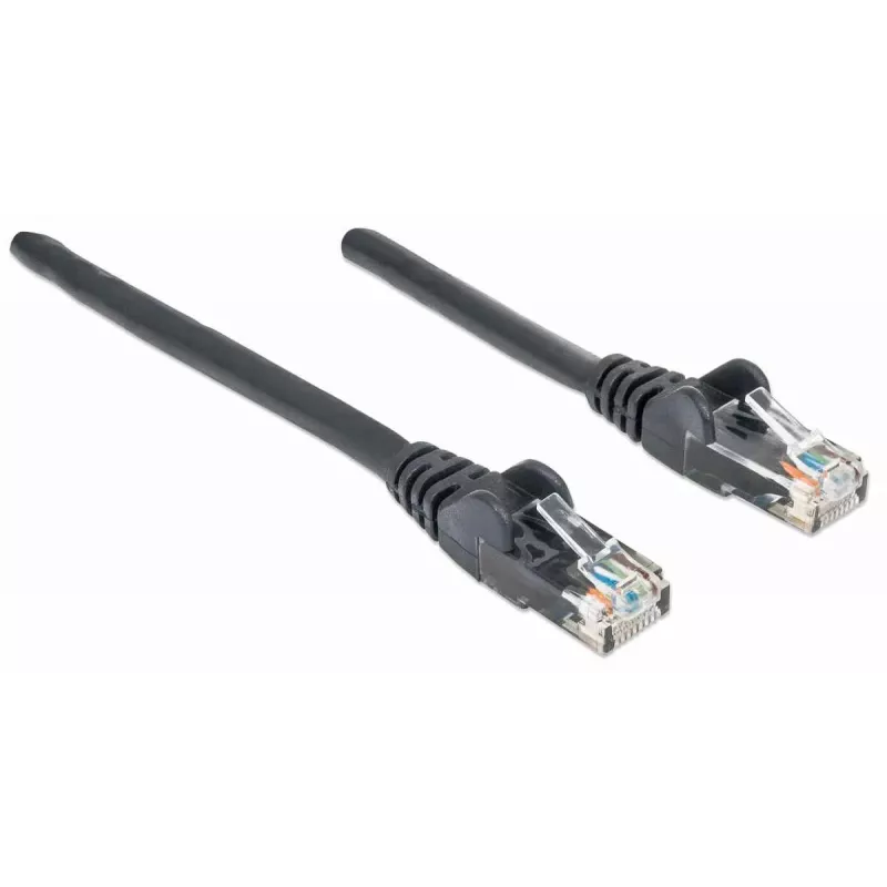 Intellinet tīkla vads, Cat6, 2m, Melns, CCA, U/UTP, PVC, RJ45, apzeltīti kontakti, Snagless, Booted, Mūža garantija