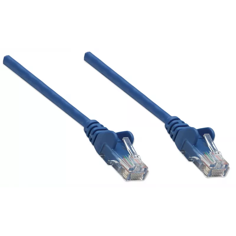 Intellinet tīkla vads Cat6, 1,5 m, zils, CCA, U/UTP, PVC, RJ45, zeltīti kontakti, aizsargapvalks, mūža garantija