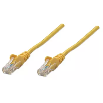 Intellinet tīkla vads, Cat5e, 3 m, dzeltens, CCA, U/UTP, PVC, RJ45, zeltīti kontakti, bez aizķeršanās, ar aizsargvāciņu, mūža garantija