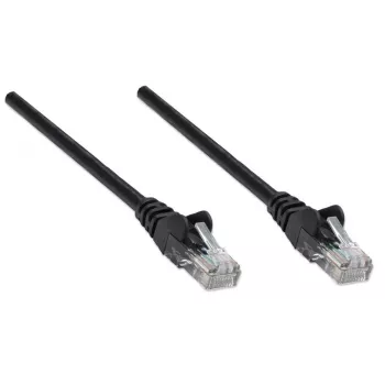 Intellinet tīkla vads, Cat5e, 2m, Melns, CCA, U/UTP, PVC, RJ45, zeltīti kontakti, Snagless, Booted, Mūža garantija