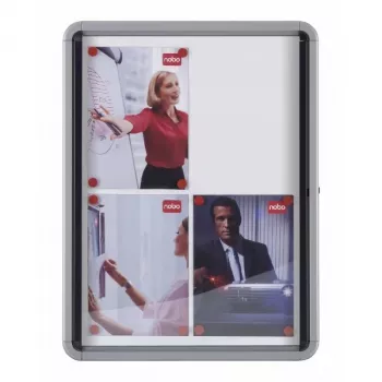 Nobo Premium Plus magnētiskais slēdzamais paziņojumu dēlis ar veramām durvīm 6xA4