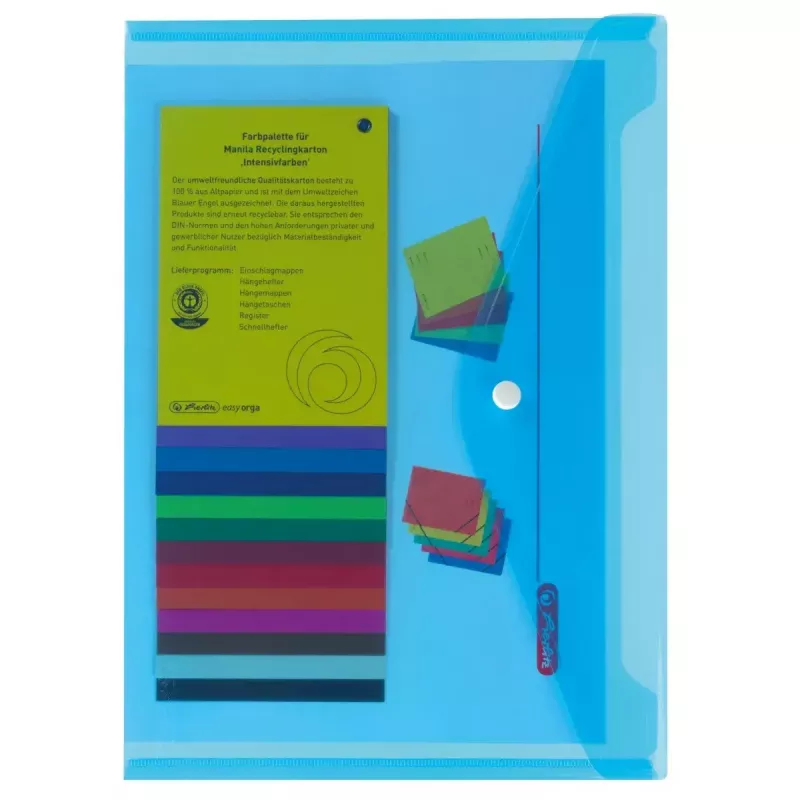 Herlitz 10657948 Mape no polipropilēna (PP) caurspīdīgi zila A4