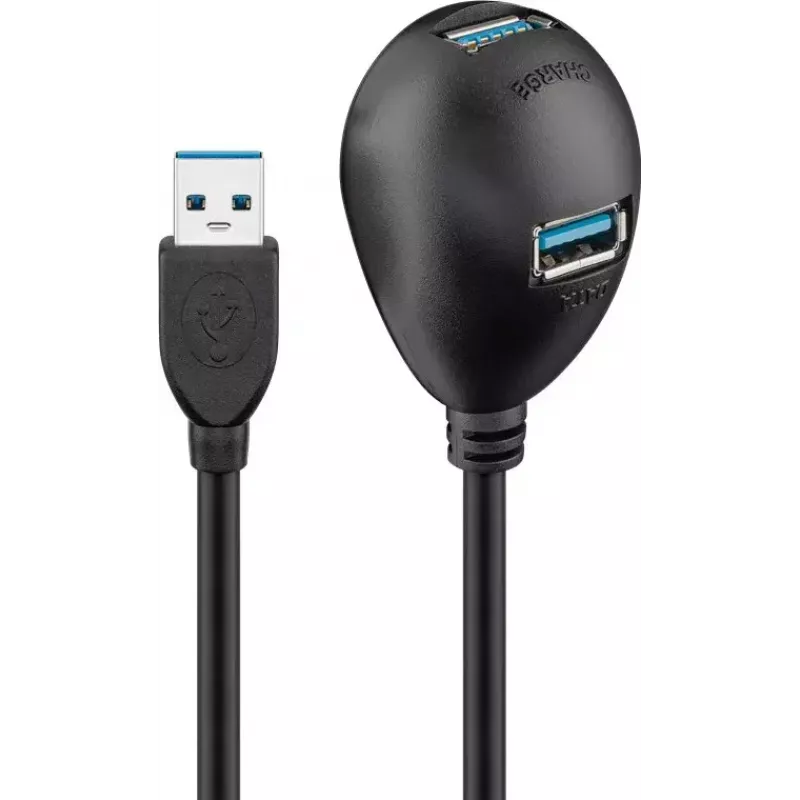 USB 3.0 pagarinājuma kabelis Goobay 95918 Melns