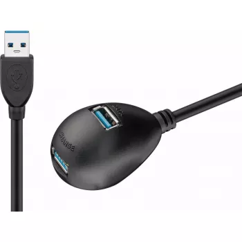 USB 3.0 pagarinājuma kabelis Goobay 95918 Melns