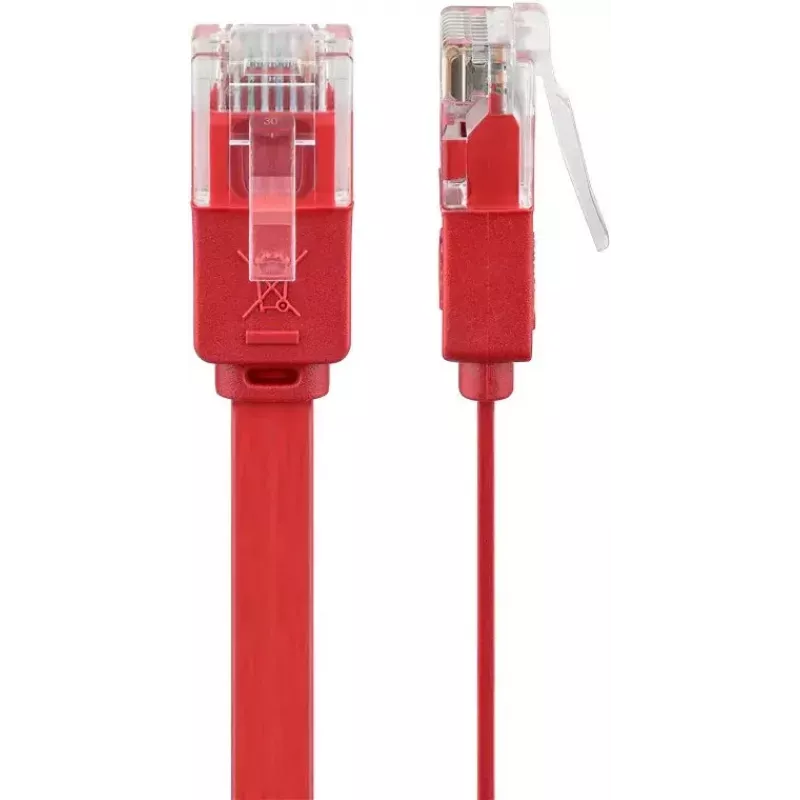 Goobay CAT 6 plakanais patch kabelis U/UTP sarkans 2 m