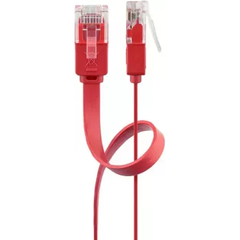 Goobay CAT 6 plakanais patch kabelis U/UTP sarkans 2 m