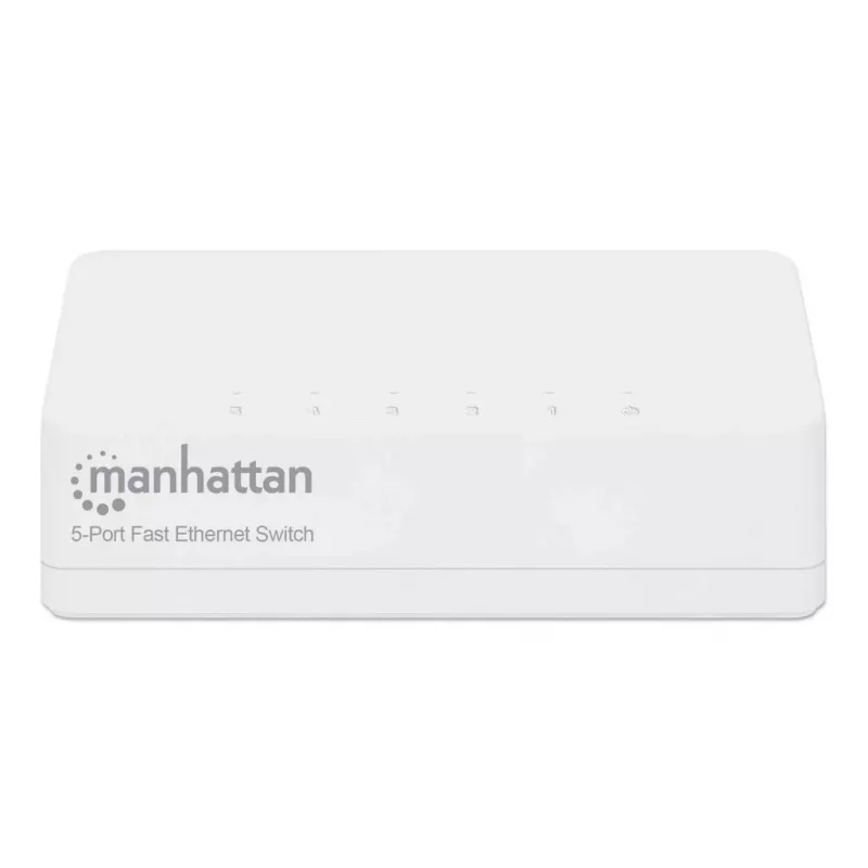 Manhattan 5-Portu Fast Ethernet Slēdzis, Plastmasa, Trīs Gadu Garantija, Kastē
