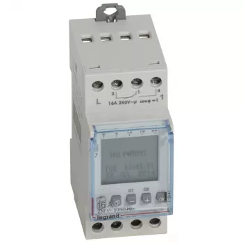 Legrand 412641 digitālais nedēļas laika slēdzis, 2 kanāli, 230 V AC