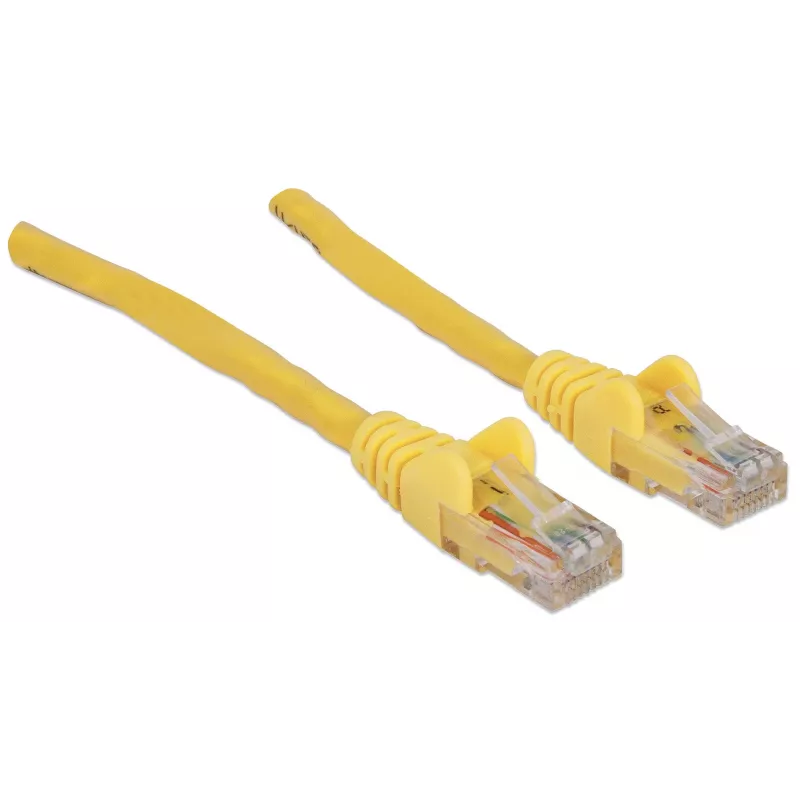 Intellinet tīkla vads, Cat6, 20m, Dzeltens, CCA, U/UTP, PVC, RJ45, zeltīti kontakti, aizsargāts, ar boot, mūža garantija