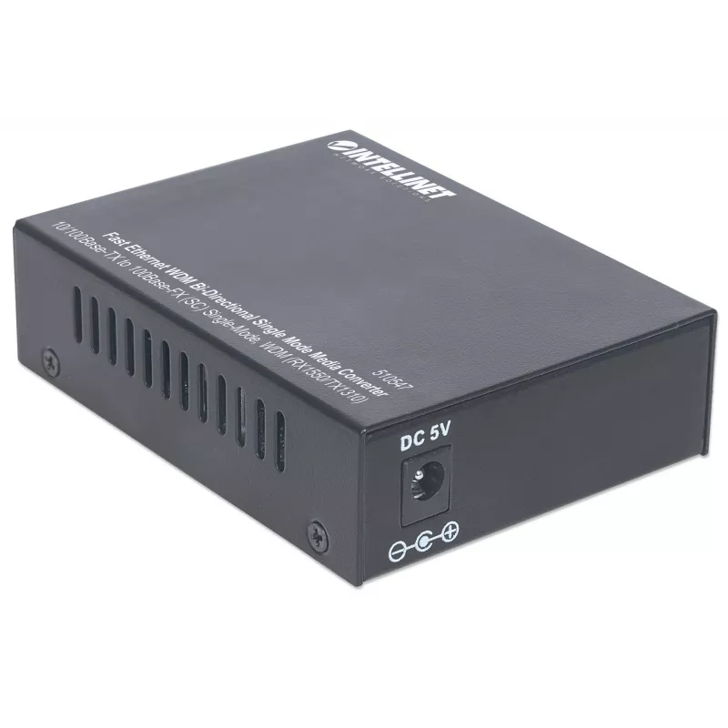 Intellinet Fast Ethernet WDM vienmodas mediju pārveidotājs, 10/100Base-Tx uz 100Base-Fx (SC), 20 km, WDM (Rx1550/Tx1310)