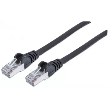 Intellinet tīkla vads, Cat6A, 30m, Melns, Vars, S/FTP, LSOH / LSZH, PVC, RJ45, Apzeltīti kontakti, Aizsargvāciņš, Zābaciņš, Mūža garantija
