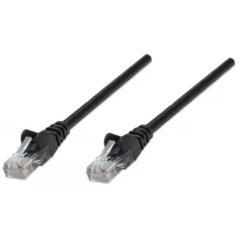 Intellinet tīkla vads, Cat5e, 1,5 m, melns, CCA, U/UTP, PVC, RJ45, apzeltīti kontakti, aizsargvāciņš, mūža garantija