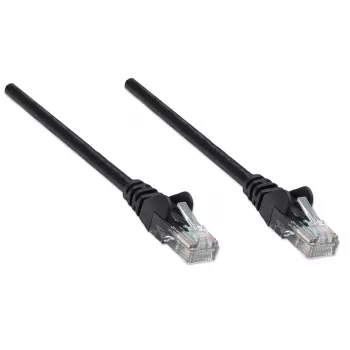 Intellinet tīkla vads, Cat5e, 1,5 m, melns, CCA, U/UTP, PVC, RJ45, apzeltīti kontakti, aizsargvāciņš, mūža garantija