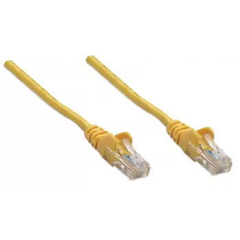 Intellinet tīkla vads, Cat5e, 1,5 m, dzeltens, CCA, U/UTP, PVC, RJ45, apzeltīti kontakti, aizsargvāciņš, mūža garantija