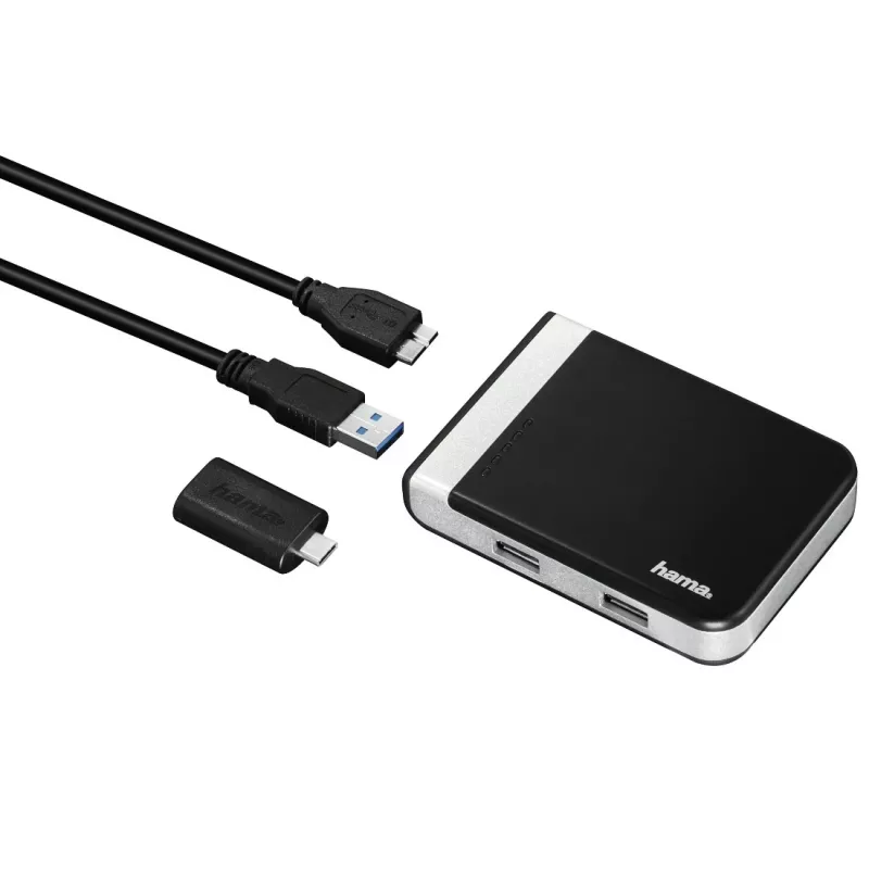 Hama 00054546 karšu lasītājs USB 3.2 Gen 1 (3.1 Gen 1) Type-A/Type-C Melns, Sudrabs