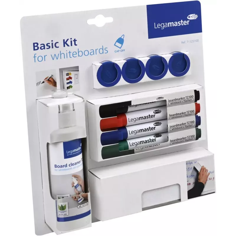 Piederumu komplekts baltajām tāfelēm Legamaster basic 10-gab., saderīgs ar Legamaster UNIVERSAL, daudzkrāsains, 225×45×255 mm