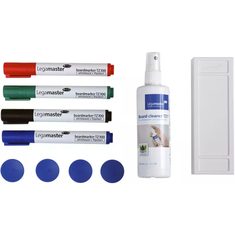 Piederumu komplekts baltajām tāfelēm Legamaster basic 10-gab., saderīgs ar Legamaster UNIVERSAL, daudzkrāsains, 225×45×255 mm