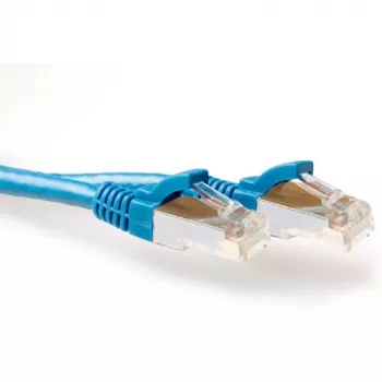 ACT Blue 3 metru SFTP CAT6A savienotājkabelis ar RJ45 savienotājiem, aizsargāts pret aizķeršanos